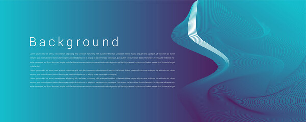 Soft color gradient color banner design with wave combination