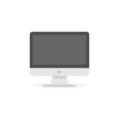 Personal computer in flat style. Desktop pc vector illustration on isolated background. Monitor display sign business concept.