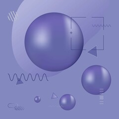 3D image. Vector background very peri color. Abstract background very peri color. Color trend of the year 2022.