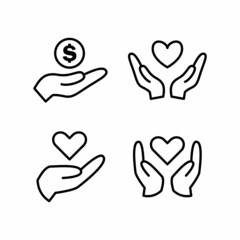 Obraz premium Donation Icon Design Vector Logo Template Illustration Sign And Symbol