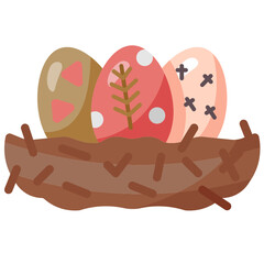 easter eggs flat icon