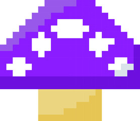 Mushroom Icon Purple and White