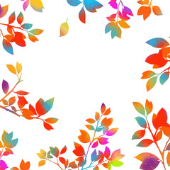 Background for advertising, congratulations, postcards from colorful leaves. Autumn sale poster. Place for your text. Vector illustration