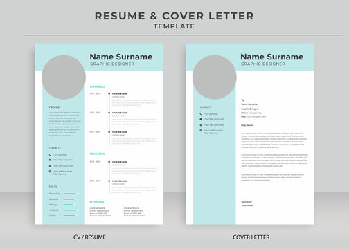 Resume and Cover Letter Template, Minimalist resume cv template, Cv professional jobs resume