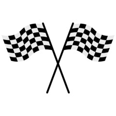 Icon with finishing flags. Checkered flag vector icon. Checkers flag. Racing symbol. 