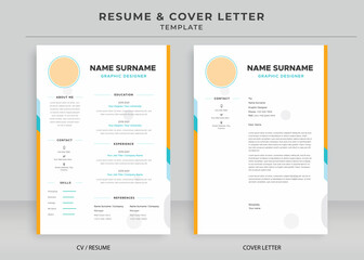 Resume and Cover Letter Template, Minimalist resume cv template, Cv professional jobs resume