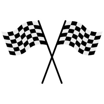 Icon with finishing flags. Checkered flag vector icon. Checkers flag. Racing symbol. 