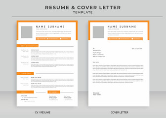 Resume and Cover Letter Template, Minimalist resume cv template, Cv professional jobs resume