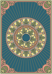 Art Nouveau Style Background, Frame. Vector Template for 1900s Style Posters, Covers, Illustrations, Invitations