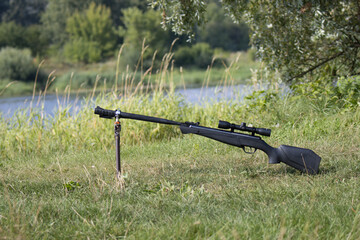 machine gun in the grass