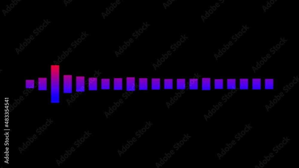 Poster animation sound equalizer on black background. sound wave lines. eq bar waveform. video 4k