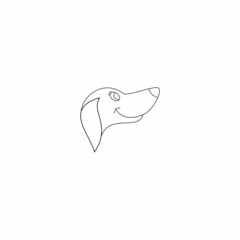 line art dog logo design vector

