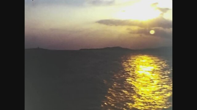 Italy 1981, Sunset on the mediterranean sea