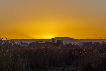 sunset at sturt marsh in England