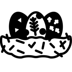 easter eggs solid line icon