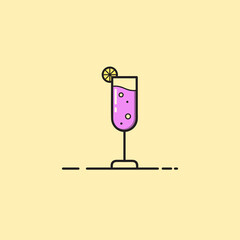 Simple Cocktail Glass Vector Illustration