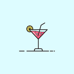 Simple Cocktail Glass Vector Illustration