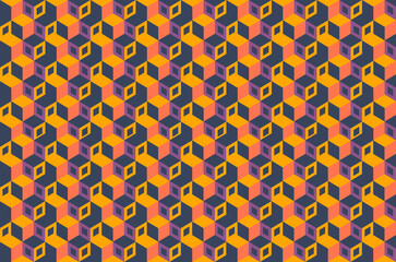 Isometric colorful cube pattern background. Vector illustration