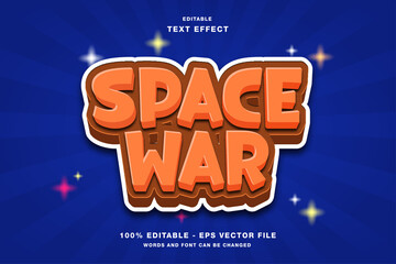 Space War Cartoon Games Editable Text Effect