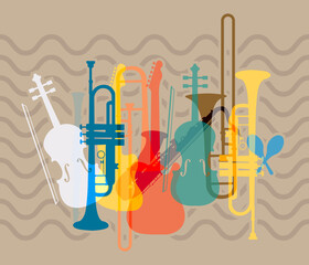 sfondo, strumenti musicali, musica, concerto, jazz