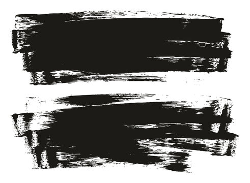 Flat Sponge Thin Artist Brush Long Background High Detail Abstract Vector Background Set 