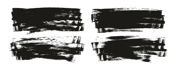 Flat Sponge Thin Artist Brush Long Background High Detail Abstract Vector Background Set 