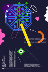 Graphic avant-garde in a new style. Modern graphics for design. Abstract geometric shapes.