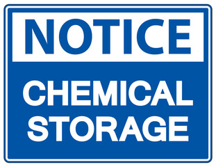 Notice Chemical Storage Sign On White Background