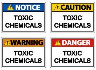 Danger Toxic Chemicals Symbol Sign On White Background
