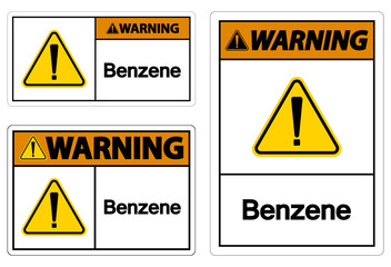 Warning Benzene Symbol Sign On White Background
