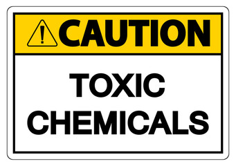 Caution Toxic Chemicals Symbol Sign On White Background