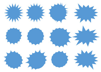 Starburst speech bubbles set. Bursting icon. Starburst isolated icons set