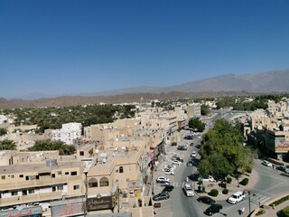 view of the city in nizwa souq