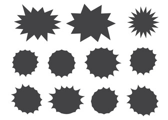 Starburst speech bubbles set. Bursting icon. Starburst isolated icons set