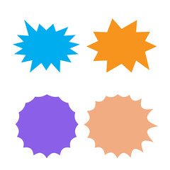 Starburst speech bubbles set. Bursting icon. Starburst isolated icons set