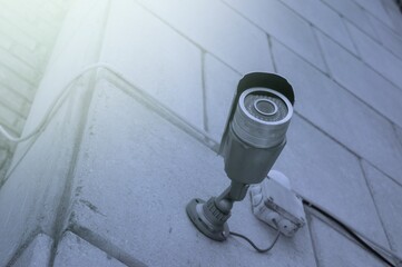CCTV camera is a private security system. Equipment for video surveillance. Selective focus
