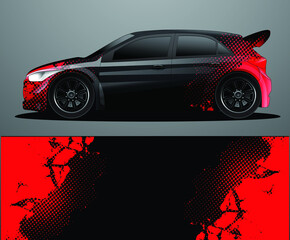 Rally car decal graphic wrap vector, abstract background