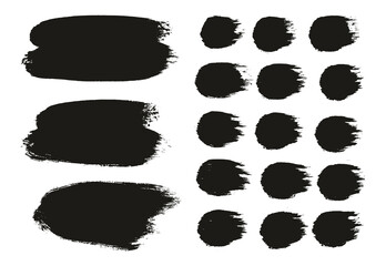 Round Brush Thick Long Background & Straight Lines Mix Artist Brush High Detail Abstract Vector Background Mix Set 