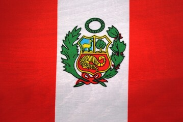 National flag of the state. Material surface texture