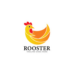 Fototapeta na wymiar Rooster logo design template. Vector Illustration.