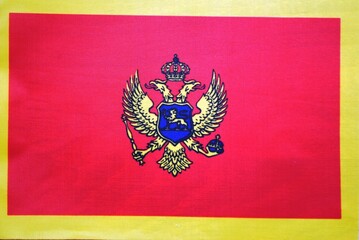 National flag of the state. Material surface texture