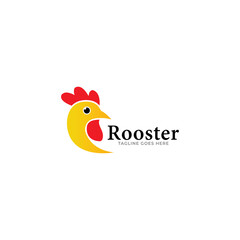Rooster logo design template. Vector Illustration.