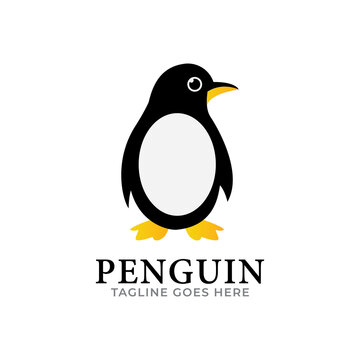 Penguin Logo Design. Penguin Logo Template. Modern Design. Flat Logo. Vector Illustration.