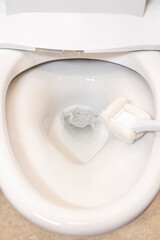 ブラシでトイレ掃除