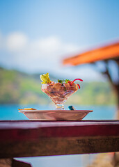 Fotos de ceviche o coctel 