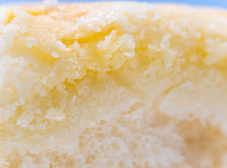 Full-frame close-up texture of inside soft bread