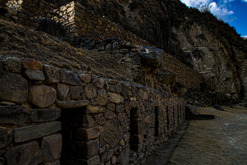 oyantaytambo, templo del sol, cuzco, perú, paisaje, naturaleza, cielo, roca, montaña, viajando, impresiones, atardecer, al aire libre, escénico, panorama, roca, quechua, inca