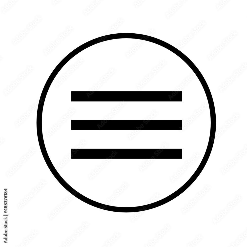 Wall mural Hamburger menu circle icon 