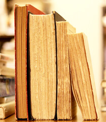 Old books that appear in the foreground