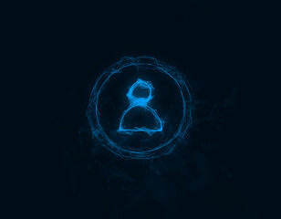 Create account screen icon with plexus effect. Connected lines with dots. Illustration